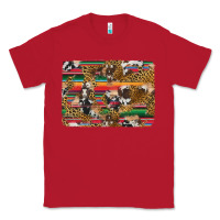 Red western serape cowhide and leopard background Classic Tee - Artiststas