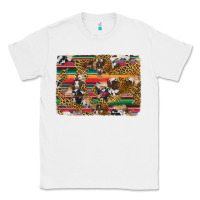White western serape cowhide and leopard background Classic Tee - Artiststas