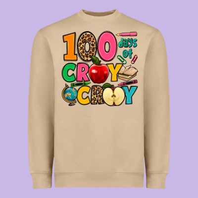 100 Days Of Cray Cray Heavyweight Sweatshirt Designed By Jasminsmagicworld