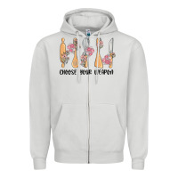 Dove Grey choose your weapon Zipper Hoodie - MaliasSmallBusiness