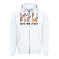 White choose your weapon Zipper Hoodie - MaliasSmallBusiness