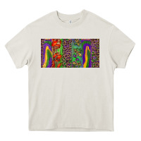 Cream Mardi gras brushstrokes crawfish fleur de lis Heavy Core Tee - RanaPortraitStore