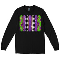 Black mardi gras brushstrokes Long Sleeve Tee - Jasminsmagicworld