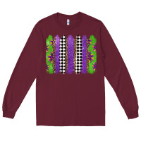 Burgundy mardi gras brushstrokes Long Sleeve Tee - Jasminsmagicworld
