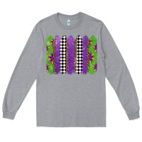 Heather Grey mardi gras brushstrokes Long Sleeve Tee - Jasminsmagicworld