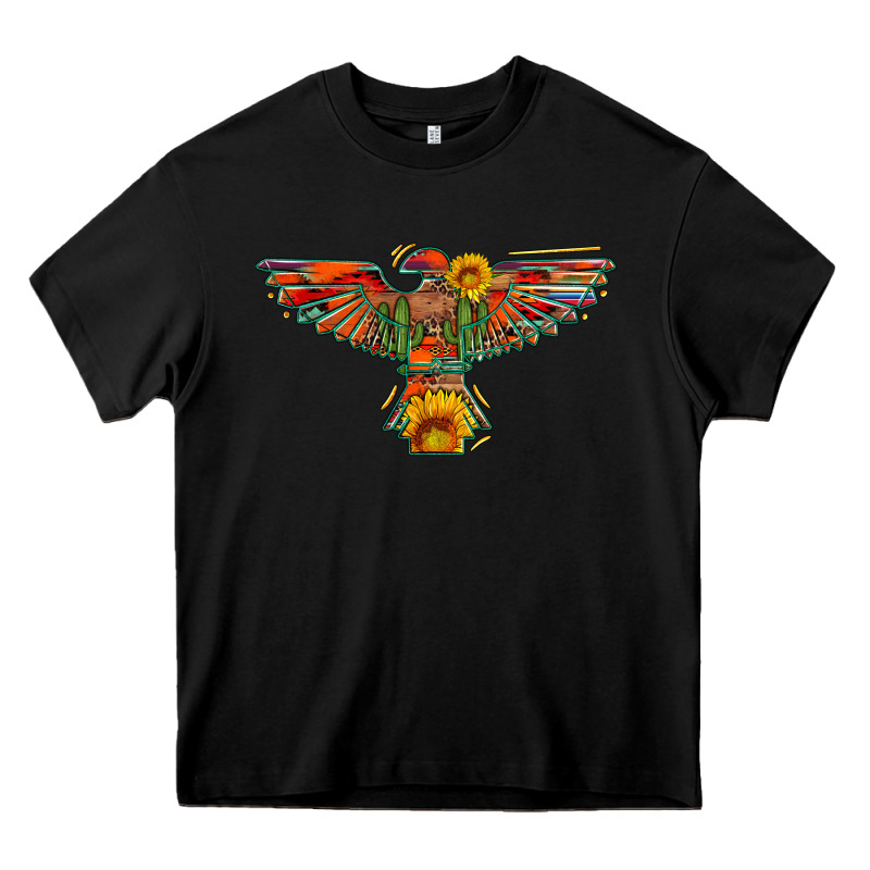 Thunderbird  Wild Soul With Sunflower Serape Aztec Heavy Core Tee by Artiststas | Teevron