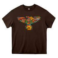 Chocolate Brown thunderbird  wild soul with sunflower serape aztec Heavy Core Tee - Artiststas
