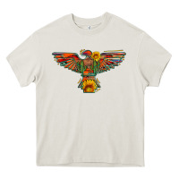 Cream thunderbird  wild soul with sunflower serape aztec Heavy Core Tee - Artiststas