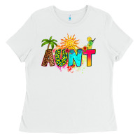 White summer aunt Ladies Tee - RanaPortraitStore