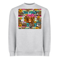 Heather Grey just a little moody long haired cow Heavyweight Sweatshirt - Jasminsmagicworld