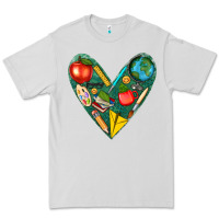Dove Grey teacher  heart Premium Tee - texasbilliewilder