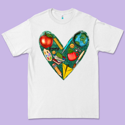 Teacher  Heart Premium Tee Designed By Texasbilliewilder