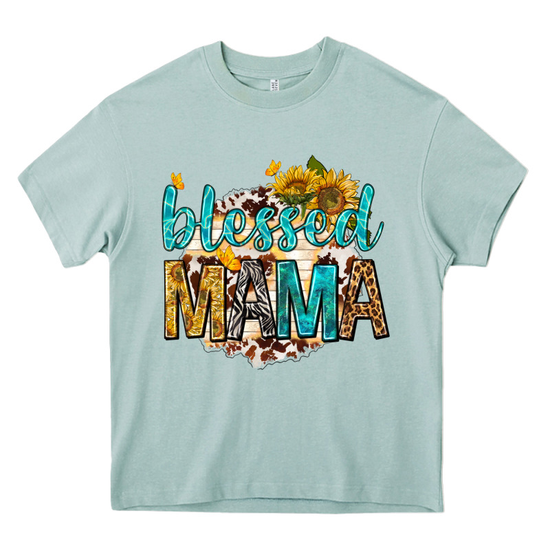Blessed Mama With Sunflowers Heavy Core Tee by texasbilliewilder | Teevron