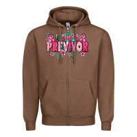 Chestnut I am a previvor Zipper Hoodie - NancyCooperArtShop