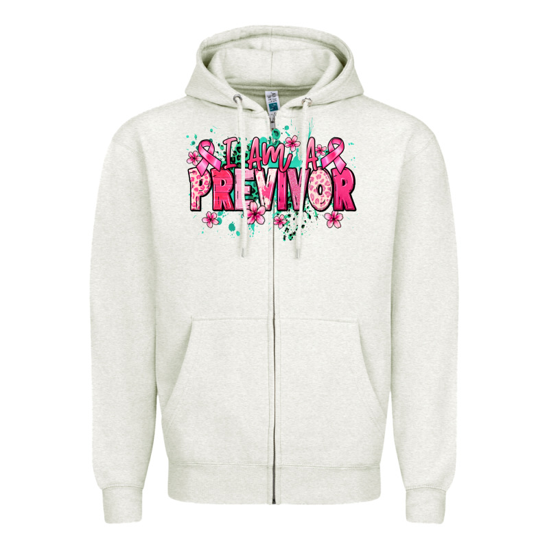 I Am A Previvor Zipper Hoodie by NancyCooperArtShop | Teevron