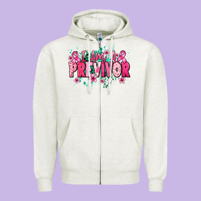 I Am A Previvor Zipper Hoodie Designed By Nancycooperartshop
