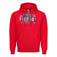 Red I am a previvor Zipper Hoodie - NancyCooperArtShop
