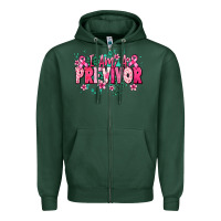 Sports Green I am a previvor Zipper Hoodie - NancyCooperArtShop