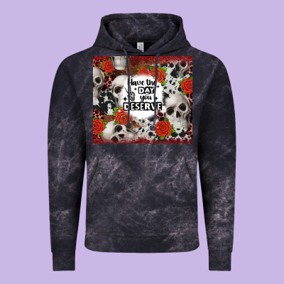 Have The Day You Deserve Skull And Rose Vintage Hoodie Designed By Jahusdesignshop