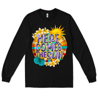 Black Here comes the sun Long Sleeve Tee - NancyCooperArtShop