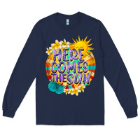 Navy Here comes the sun Long Sleeve Tee - NancyCooperArtShop