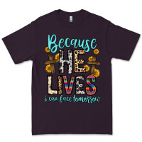 Plum because he lives i can face tomorrow Premium Tee - Zillion Design Studio