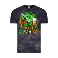 Cloud Black one lucky  cowboy with hat and boots Vintage Tee - AdoDesignShop