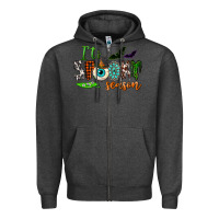 Charcoal Heather it's spooky season Zipper Hoodie - NancyCooperArtShop