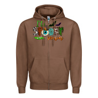 Chestnut it's spooky season Zipper Hoodie - NancyCooperArtShop