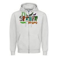 Dove Grey it's spooky season Zipper Hoodie - NancyCooperArtShop