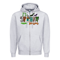 Heather Grey it's spooky season Zipper Hoodie - NancyCooperArtShop
