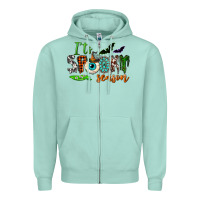 Seafoam it's spooky season Zipper Hoodie - NancyCooperArtShop