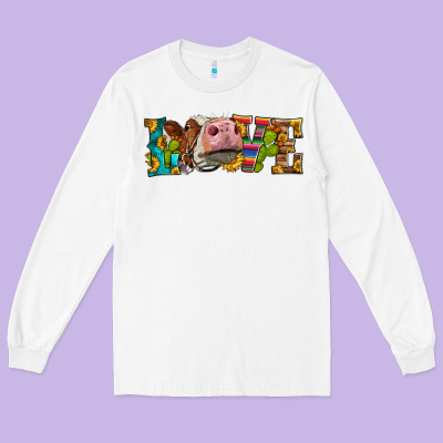 Western Love Simmental Cow Long Sleeve Tee Designed By Lillyallendesigns