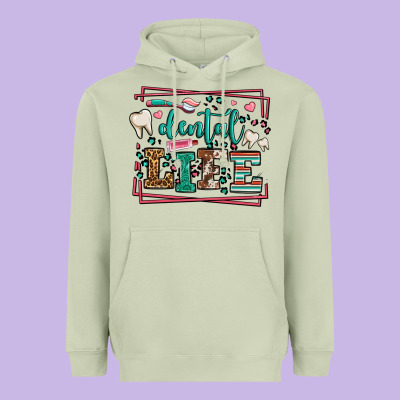 Dental Life Leopard Frame Heavyweight Hoodie Designed By Lillyallendesigns