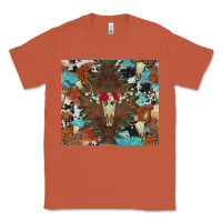 Copper western floral bullskull cowhide and leopard Classic Tee - Artiststas