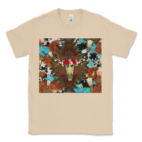 Mushroom western floral bullskull cowhide and leopard Classic Tee - Artiststas