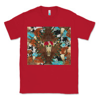 Red western floral bullskull cowhide and leopard Classic Tee - Artiststas
