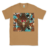 Toasted Coconut western floral bullskull cowhide and leopard Classic Tee - Artiststas