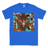 True Royal western floral bullskull cowhide and leopard Classic Tee - Artiststas