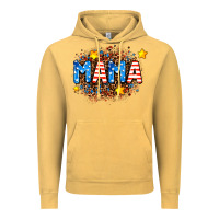 Vintage Mustard usa Mama  leopard background Vintage Hoodie - AdoDesignShop