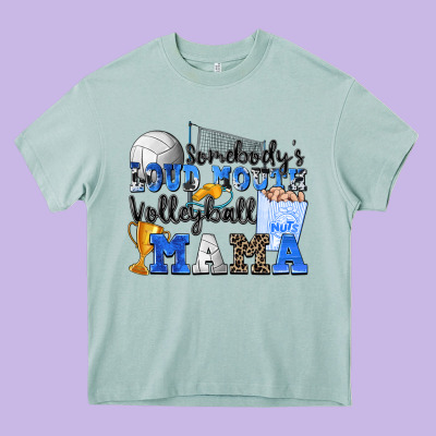 Somebody's Loud Mouth Volleyball Mama Heavy Core Tee Designed By Zillion Design Studio