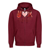 Burgundy Peace love cure Multiple Myeloma Zipper Hoodie - NancyCooperArtShop