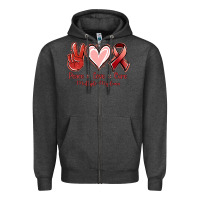 Charcoal Heather Peace love cure Multiple Myeloma Zipper Hoodie - NancyCooperArtShop