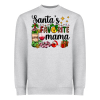 Heather Grey santa's favorite mama Heavyweight Sweatshirt - AdoDesignShop