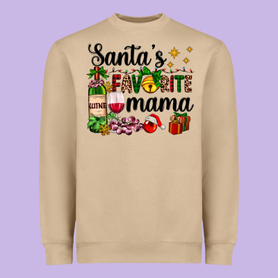 Santa's Favorite Mama Heavyweight Sweatshirt Designed By Adodesignshop