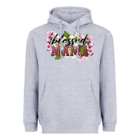 Heather Grey Blessed Mama Heavyweight Hoodie - LillyAllenDesigns