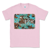 Bubblegum Pink western cowhide and leopard with turquoise background Classic Tee - Artiststas