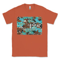 Copper western cowhide and leopard with turquoise background Classic Tee - Artiststas
