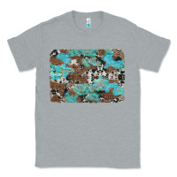 Heather Grey western cowhide and leopard with turquoise background Classic Tee - Artiststas