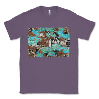 Lavender western cowhide and leopard with turquoise background Classic Tee - Artiststas